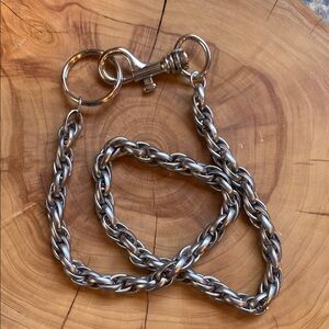 Silver Chain Keychain, NWOT. Measures 18”. Matte stainless steel links.